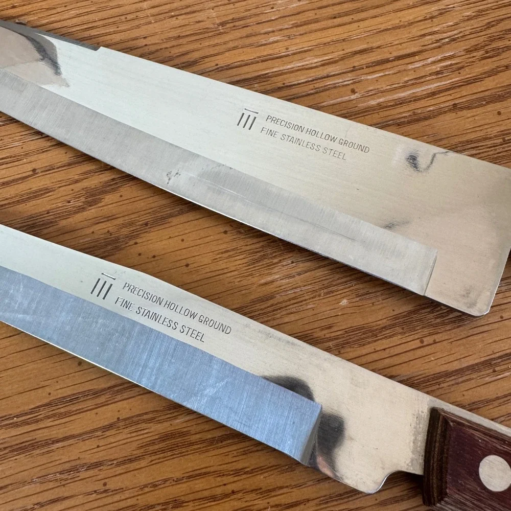 Vintage Precision Hollow Ground‎ Stainless Steel Knife Set 2pc Made in Japan